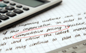calculator on a written paper