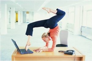 Flexible woman working