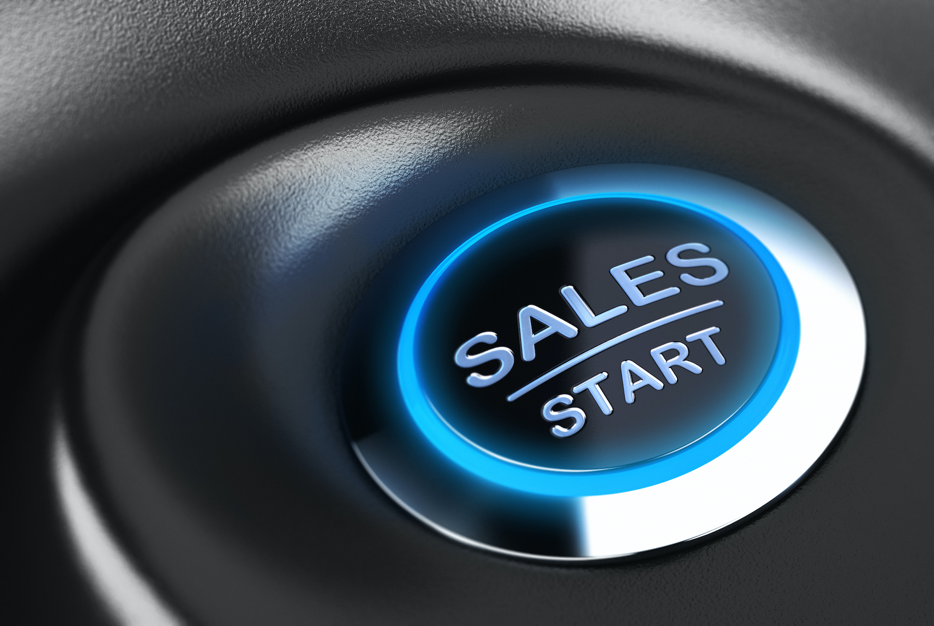 Sales button with blue light